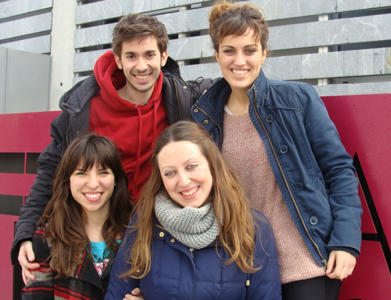Noemí Morante, Alba Frechilla, María Negro y Juan Carlos Sanz, actores de la obra 'Sweet Home (Agamenón)'. Foto: L. Fraile.