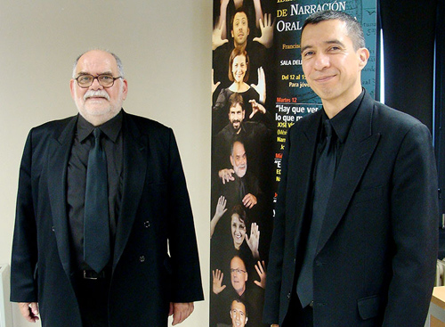 Francisco Garzón Céspedes y José Víctor Martínez Gil, narradores orales escénicos. Foto: L. Fraile.