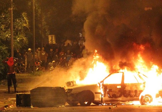 Disturbios en la isla de La Reunión. Fotografía: Imaz Press Reunion.