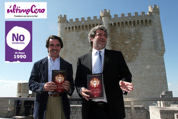 José María Aznar junto a Miguel Ángel Rodríguez en Peñafiel. Foto: Carlos Espeso.