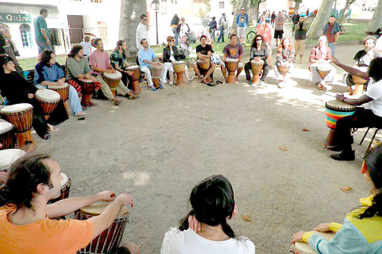 Taller de percusión africana. Foto: David Fernández.