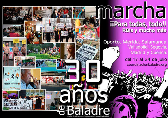 Cartel de la `Marcha por los los 30 años de Baladre´.