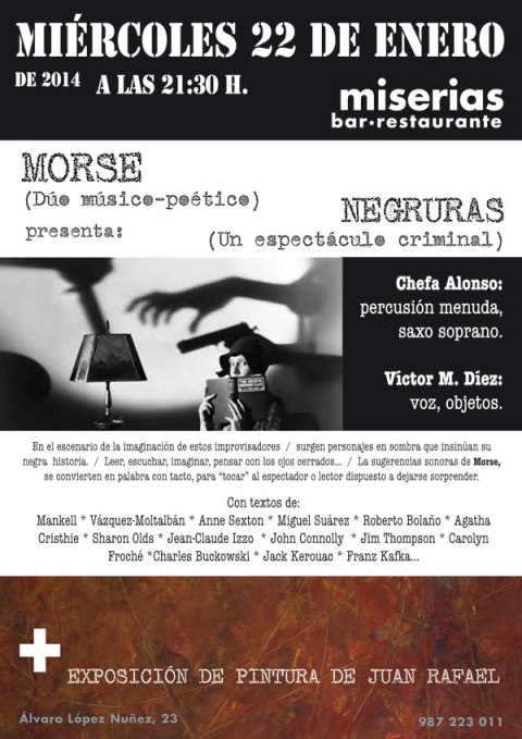 Cartel de la actuación en el bar Miserias.