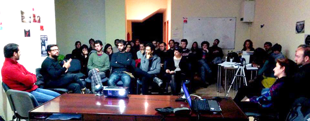 Presentación de Latidos del Olvido en La Casa de las Palabras. Foto: Sr. Arribas.