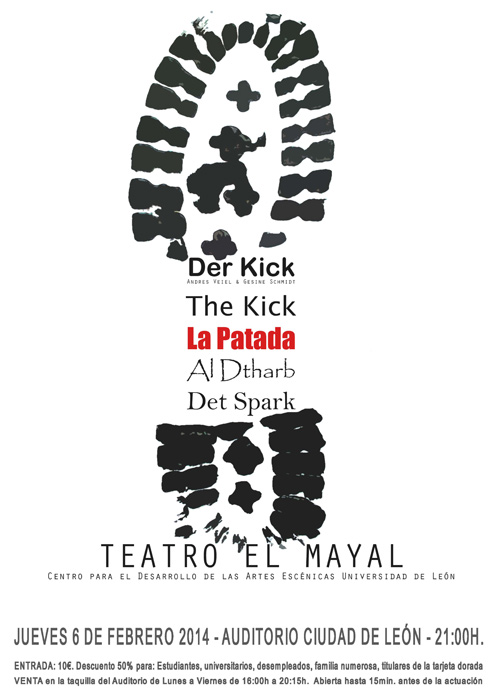 Cartel de la obra "La Patada", por Teatro El Mayal.