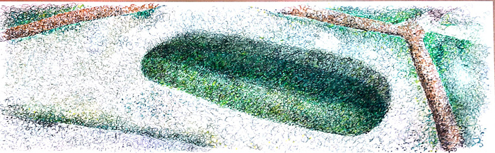 Dibujo en planta cenital del Túmulo. © José Carlos Sanz Belloso.