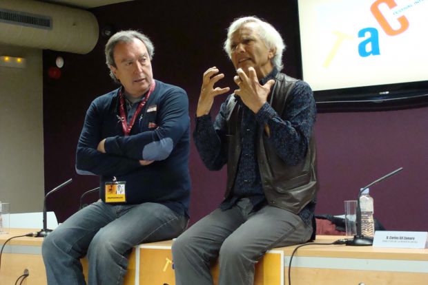 Carlos Gil Zamora y Eugenio Barba durante su intervención en el Foro. Foto: L. Fraile.