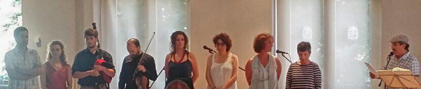 Eduardo García, Rosario Granell, Pedro Gómez, David de la Varga, María Vázquez, Teresa González, Patricia Furlong, Renée Jaitt y coordinando y presentando 'A Golpes de Silencio y Voz' Toño Morala.