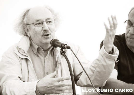 Antonio Colinas y Tomás-Néstor Marínez. © Fotografía: Eloy Rubio Carro.