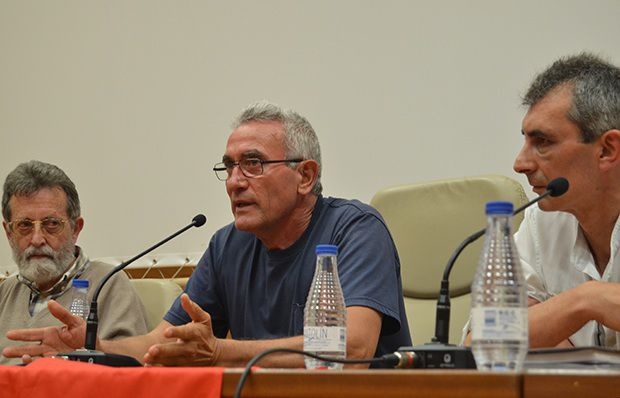 Diego Cañamero durante un acto organizado en Valladolid por el Ateneo Republicano. Foto: Gaspar Francés.