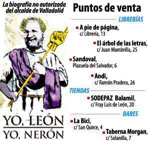 Portada del libro y puntos de venta en Valladolid.