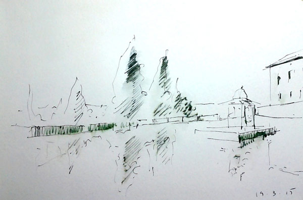 Croquis al aire. © Dibujo: José Carlos Sanz Belloso.