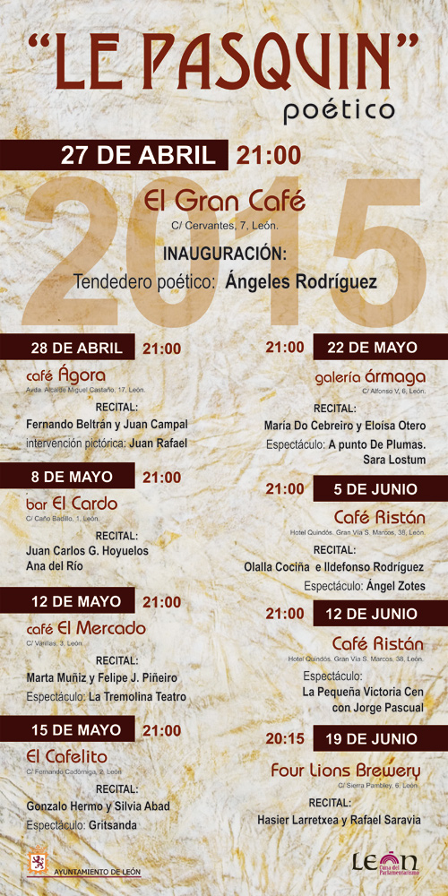 El cartel es obra del artista plástico Juan Rafael, quien el día 28 realizará una tirada de nueve ejemplares, distintos y personalizados, sobre papel reciclado a mano.