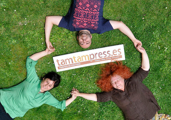 Camino Sayago, Sergio Jorge y Eloísa Otero, fundadores de TAM TAM PRESS. © Fotografía: Daniel Martín (La Nueva Crónica de León).