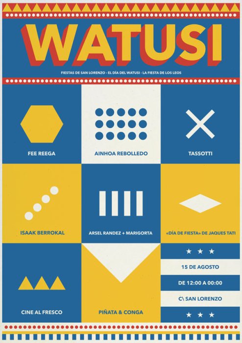 Cartel de las Fiestas del Barrio de San Lorenzo y del Día del Watusi en León. 