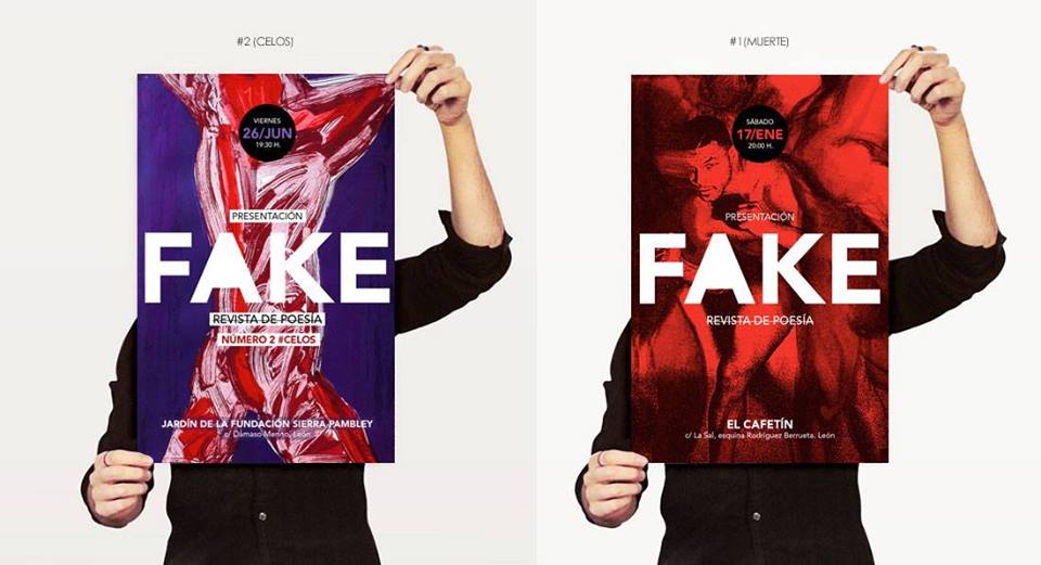 Cartel de los dos primeros números de la revista FAKE.