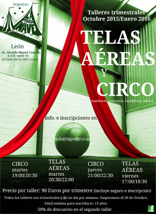 El cartel de los talleres en La Pequeña Nave.