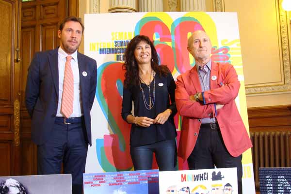 El alcalde Óscar Puente, la concejala de Cultura Ana Redondo y el director de la Seminci, Javier Angulo. Foto: L.F.