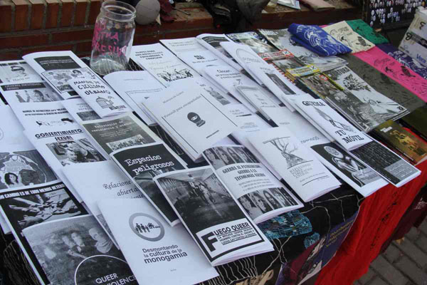 Algunos de los fanzines de la distribuidora Peligrosidad social. Foto: L. Fraile.