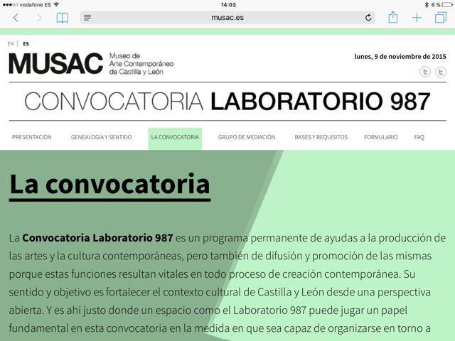 Web de la convocatoria