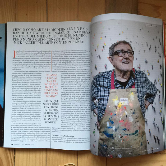 Entrevista a Juan Genovés en la revista Esquire.