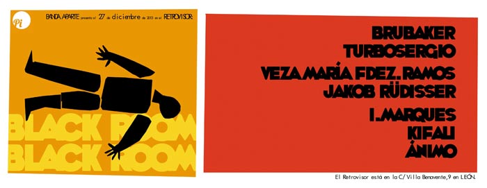 Cartelería de la sesión Black Room Black Room de Banda Aparte. Gráfica: Castor.