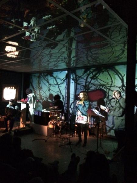 Actuación del cuarteto Sin Red en el MUSAC, dentro del festival Nombrando el porvenir (1 de junio de 2014). Fotografía: Andrés Edo.