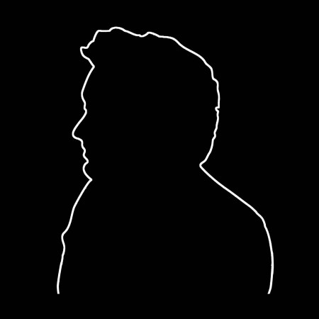 Silueta de Brubaker a lo Hitchcock.