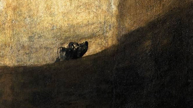  Detalle del 'Perro semihundido', una de las pinturas negras de Goya.