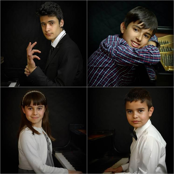 Jaime, Miguel, Claudia y Jorge, alumnos de la Escuela de Música Eutherpe de León.