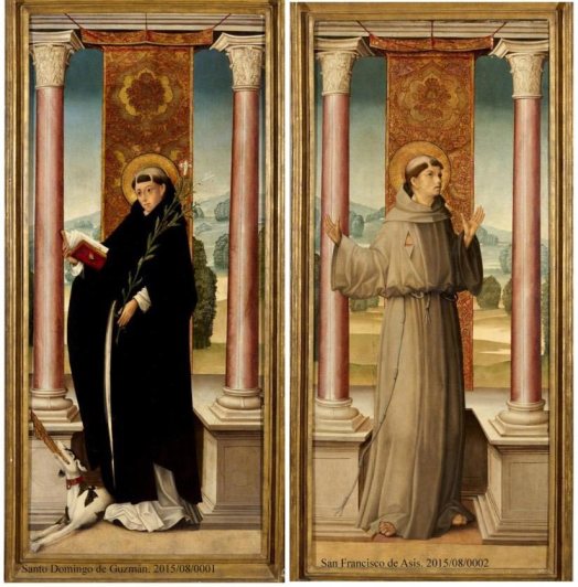 "Santo Domingo de Guzmán y San Antonio". Maestro de Astorga. Hacia 1520.