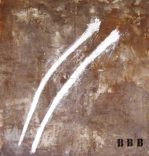 Obra de Víctor Hugo Gutiérrez. Paréntesis de Identidad. BBB. Técnica Mixta. 170 × 180 cm.