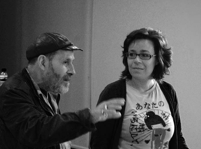 Karlotti Valle y María do Cebreiro, en la "Semana da Poesía Salvaxe" de Ferrol.
