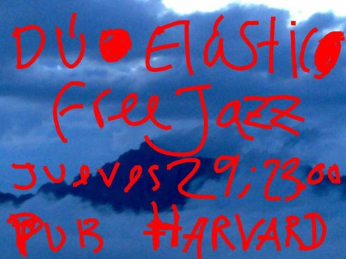 Cartel dúo de jazz elástico.