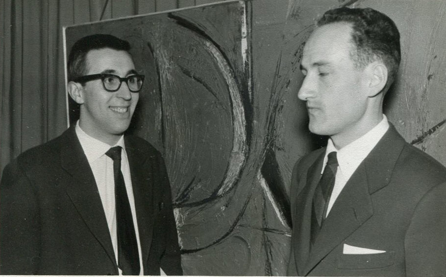 Manuel Jular y Alejandro Vargas en 1961. Primera exposición de Arte Abstracto en León. [Fotografía cedida por A. Vargas]