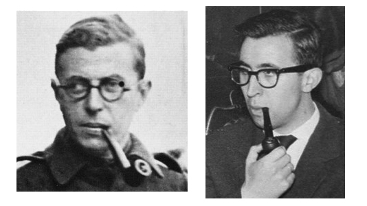 Jean Paul Jular y Manuel Sartre. Impresionante parecido. La foto de Jular (derecha) es de 1961. [Fotomontaje: E. Otero]
