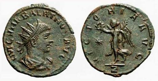 F7. Moneda del rey Vabalato o Atenodoro. Siglo III d.C.