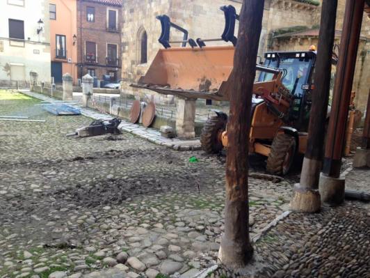 El lunes 6 de febrero comenzaron las obras en la Plaza del Grano.