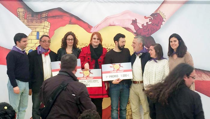 Los artistas premiados en la primera edición de Villalart (2016).